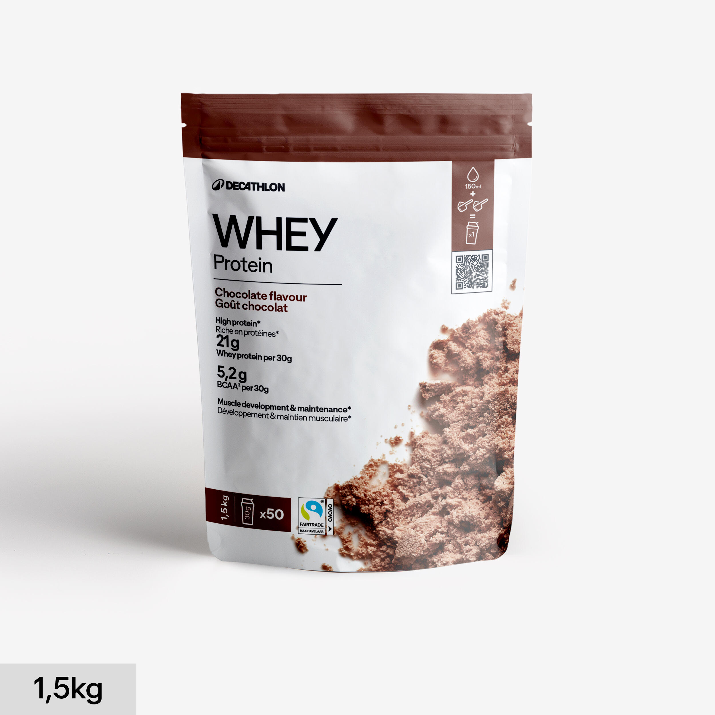 Decathlon DECATHLON Wei-eiwit chocolade 1,5 kg