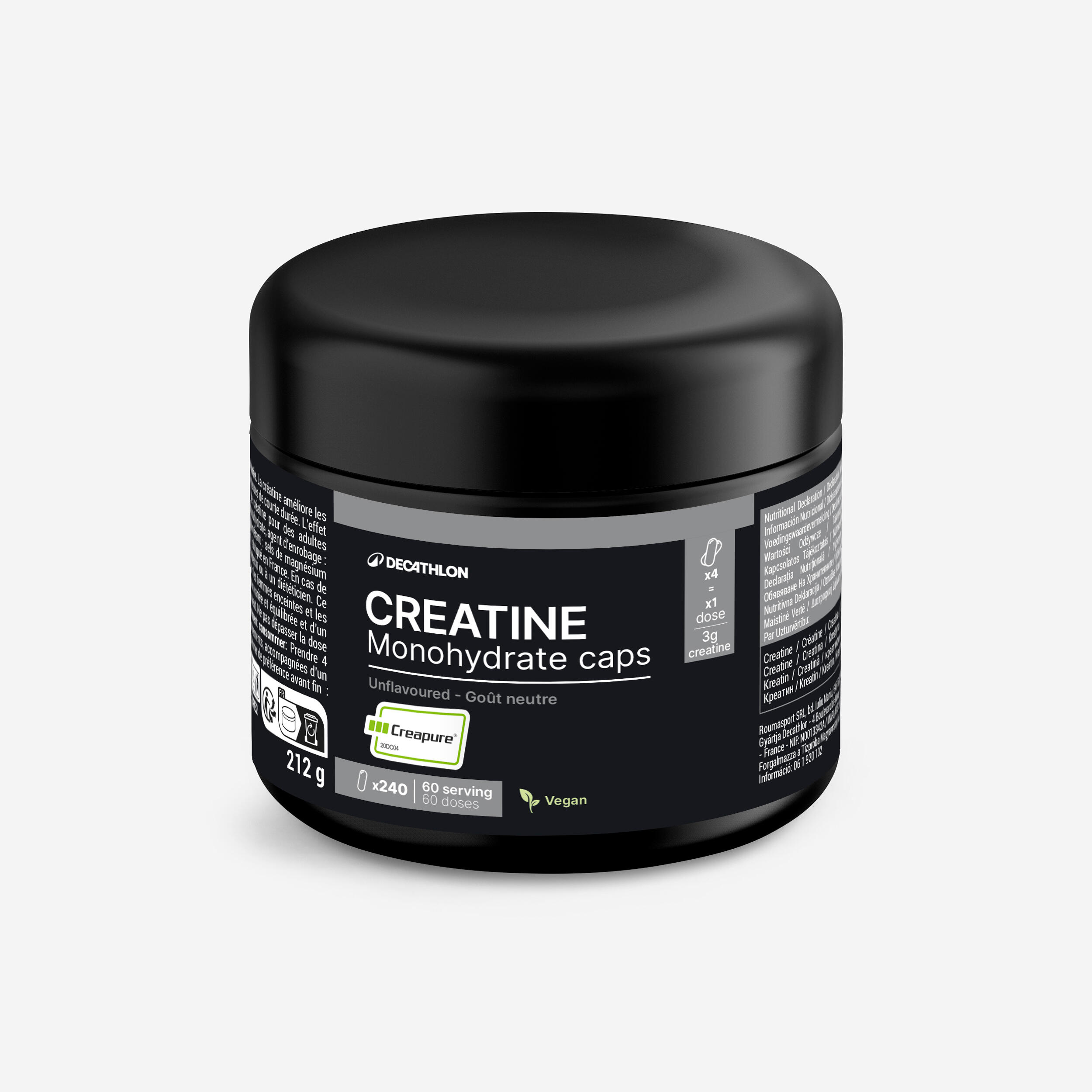 Decathlon DECATHLON Creatinecapsules Creapure® neutrale smaak 240 stuks